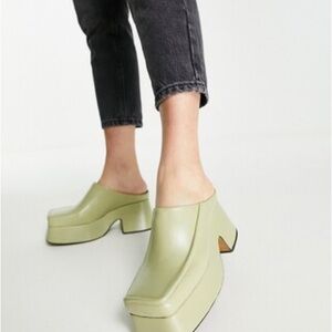 Topshop square toe heeled mule